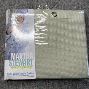 Martha Stewart Waffle Weave Shower Curtain‎ Willow Green 70x72